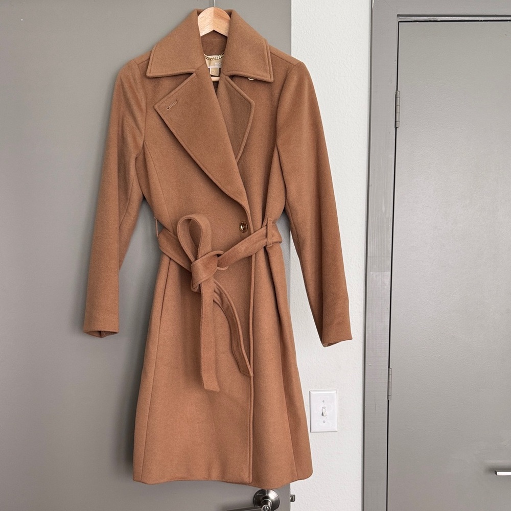 NWOT Michael Michael Kors Camel Wool Coat, S